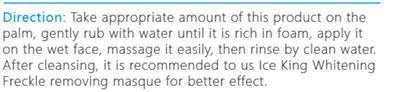 iceking freckle removing whitening facial cleaser4.jpg instructions for use section - iceking freckle removing whitening facial cleaser4